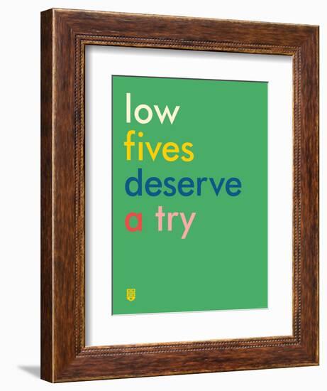 Wee Say, Low Fives-Wee Society-Framed Art Print