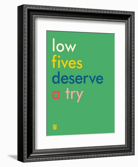 Wee Say, Low Fives-Wee Society-Framed Art Print