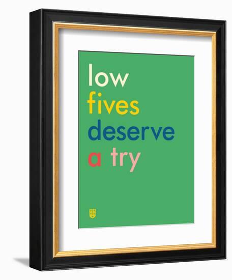 Wee Say, Low Fives-Wee Society-Framed Premium Giclee Print