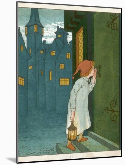 Wee Willie Winkie Runs Through the Town Upstairs and Downstairs in His Nightgown Rapping-Edward Hamilton Bell-Mounted Photographic Print