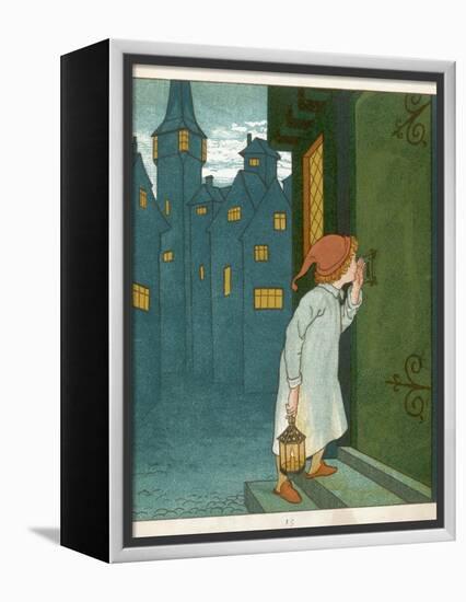 Wee Willie Winkie Runs Through the Town Upstairs and Downstairs in His Nightgown Rapping-Edward Hamilton Bell-Framed Premier Image Canvas