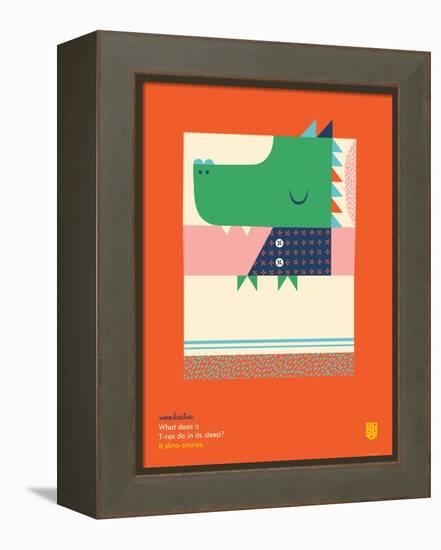 WeeHeeHee, Dino-snore-Wee Society-Framed Stretched Canvas