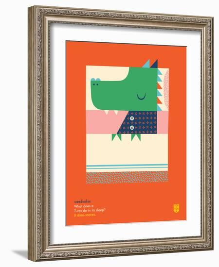 WeeHeeHee, Dino-snore-Wee Society-Framed Art Print