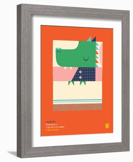 WeeHeeHee, Dino-snore-Wee Society-Framed Art Print