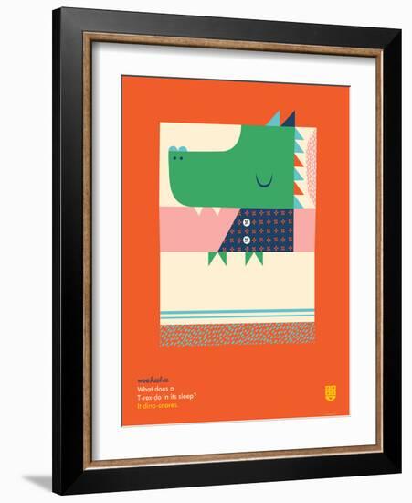 WeeHeeHee, Dino-snore-Wee Society-Framed Art Print