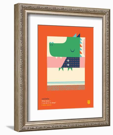 WeeHeeHee, Dino-snore-Wee Society-Framed Premium Giclee Print