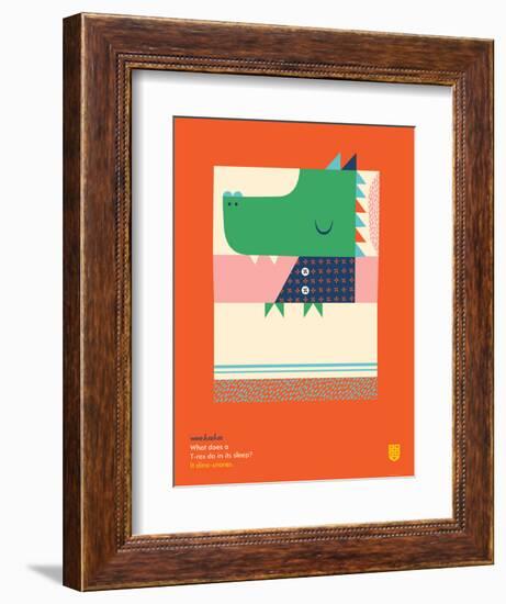 WeeHeeHee, Dino-snore-Wee Society-Framed Art Print