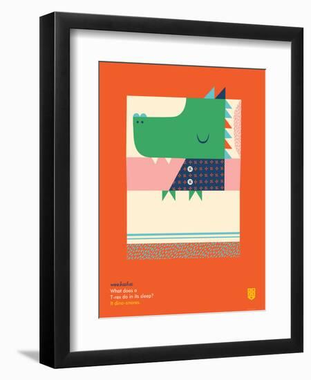 WeeHeeHee, Dino-snore-Wee Society-Framed Art Print