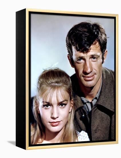 Week end a Zuydcoote by HenriVerneuil with Jean Paul Belmondo and Catherine Spaak, 1964 (photo)-null-Framed Stretched Canvas