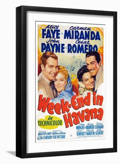 Week-End in Havana, John Payne, Alice Faye, Carmen Miranda, Cesar Romero, 1941-null-Framed Premium Giclee Print