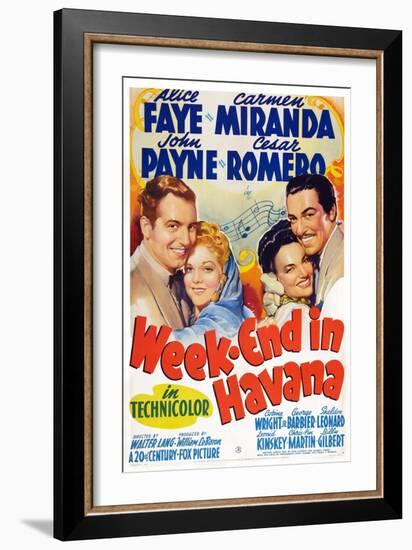 Week-End in Havana, John Payne, Alice Faye, Carmen Miranda, Cesar Romero, 1941-null-Framed Art Print