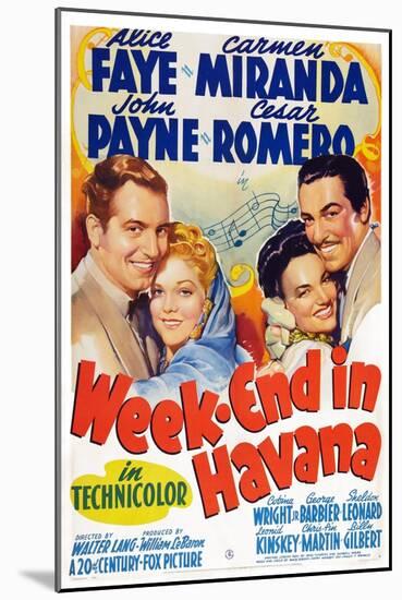 Week-End in Havana, John Payne, Alice Faye, Carmen Miranda, Cesar Romero, 1941-null-Mounted Art Print