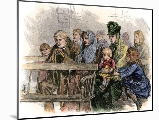 Weekly Prayer-Meeting in a Village Church, 1800s-null-Mounted Giclee Print