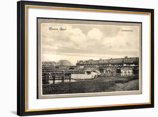 Weener Ems, Blick Auf Die Eisenbahnbrücke, Eisenbahn-null-Framed Giclee Print