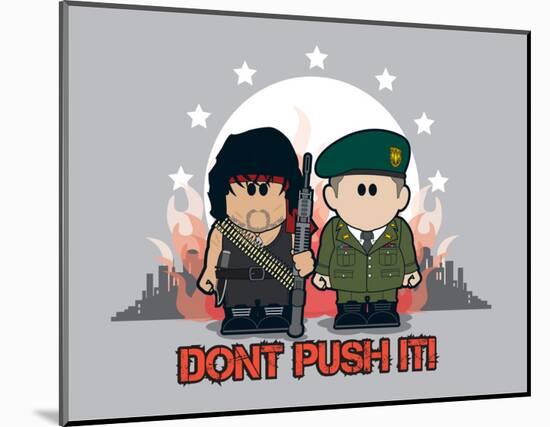 Weenicons: Don't Push It!-null-Mounted Art Print