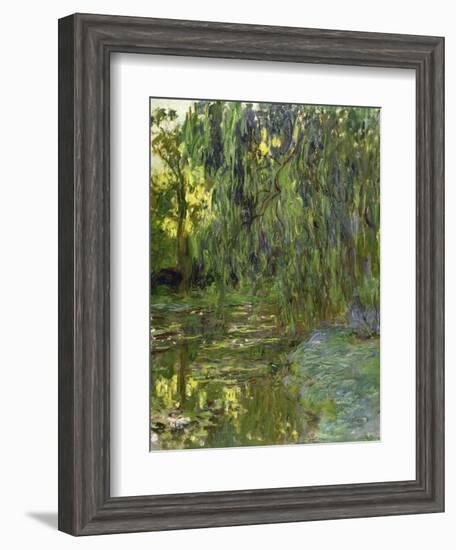 Weeping Willows, the Waterlily Pond at Giverny, C.1918-Claude Monet-Framed Giclee Print