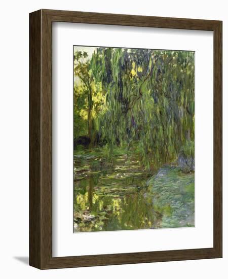 Weeping Willows, the Waterlily Pond at Giverny, C.1918-Claude Monet-Framed Giclee Print