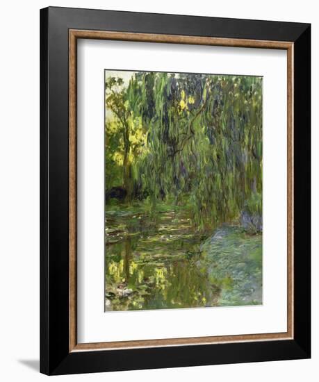 Weeping Willows, the Waterlily Pond at Giverny, C.1918-Claude Monet-Framed Giclee Print