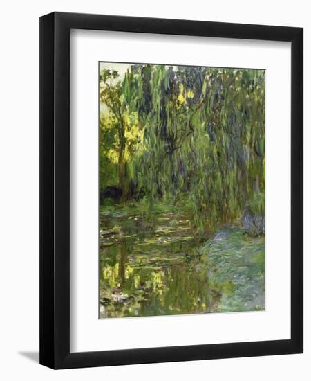 Weeping Willows, the Waterlily Pond at Giverny, C.1918-Claude Monet-Framed Giclee Print