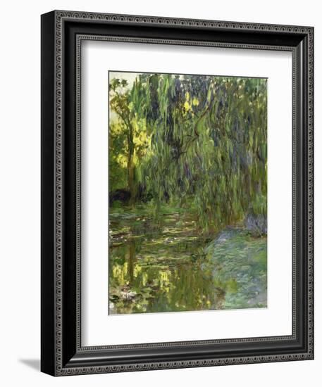 Weeping Willows, the Waterlily Pond at Giverny, C.1918-Claude Monet-Framed Giclee Print