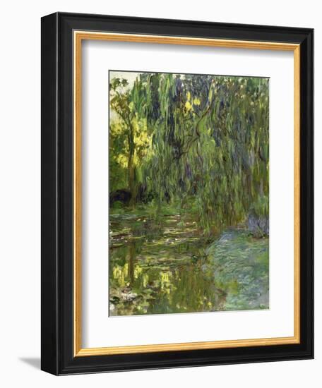 Weeping Willows, the Waterlily Pond at Giverny, C.1918-Claude Monet-Framed Giclee Print