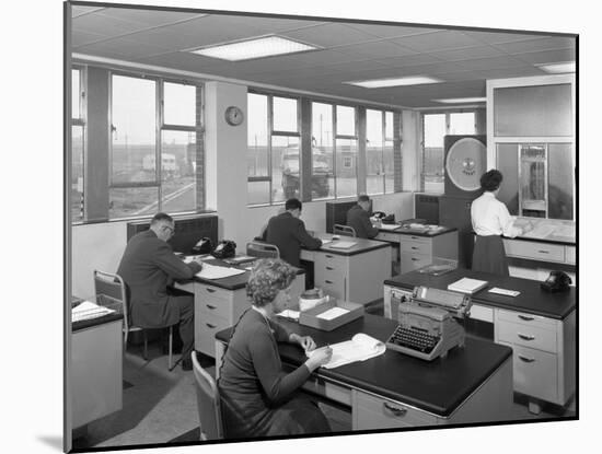 Weighbridge Office Scene, Spillers Foods, Gainsborough, Lincolnshire, 1961-Michael Walters-Mounted Photographic Print