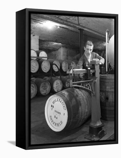 Weighing Barrels of Blended Whisky at Wiley and Co, Sheffield, South Yorkshire, 1960-Michael Walters-Framed Premier Image Canvas