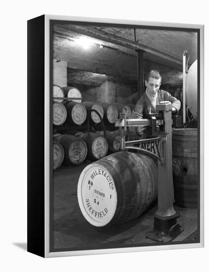 Weighing Barrels of Blended Whisky at Wiley and Co, Sheffield, South Yorkshire, 1960-Michael Walters-Framed Premier Image Canvas