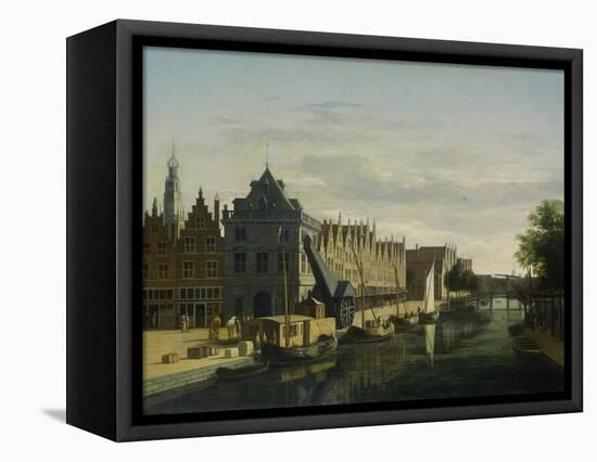 Weighing House and Crane on the Spaarne, Haarlem, 1660-98-Gerrit Berckheyde-Framed Stretched Canvas
