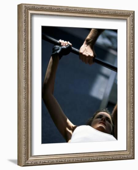 Weight Training with Spotter-null-Framed Photographic Print