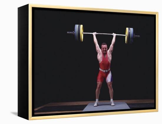 Weightlifter in Action-null-Framed Premier Image Canvas