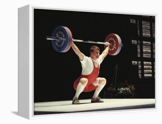 Weightlifter in Action-null-Framed Premier Image Canvas