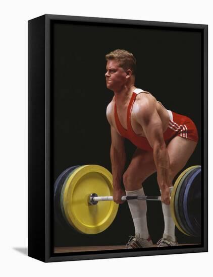 Weightlifter in Action-null-Framed Premier Image Canvas