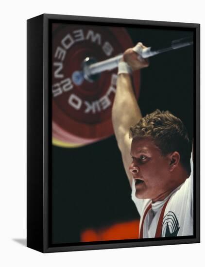 Weightlifter in Action-null-Framed Premier Image Canvas