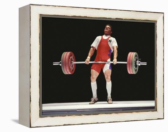 Weightlifter in Action-null-Framed Premier Image Canvas