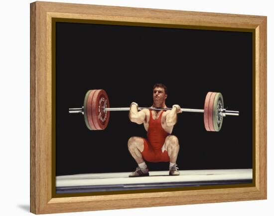 Weightlifter in Action-null-Framed Premier Image Canvas