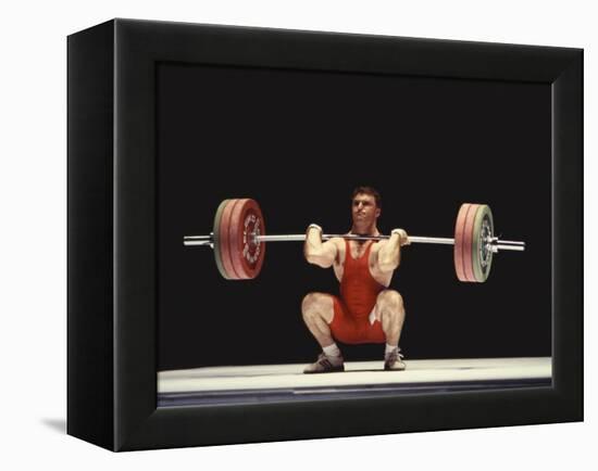 Weightlifter in Action-null-Framed Premier Image Canvas