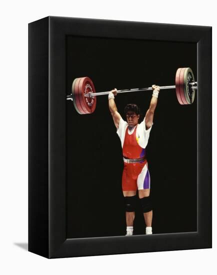 Weightlifter in Action-null-Framed Premier Image Canvas