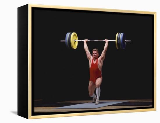 Weightlifter in Action-null-Framed Premier Image Canvas