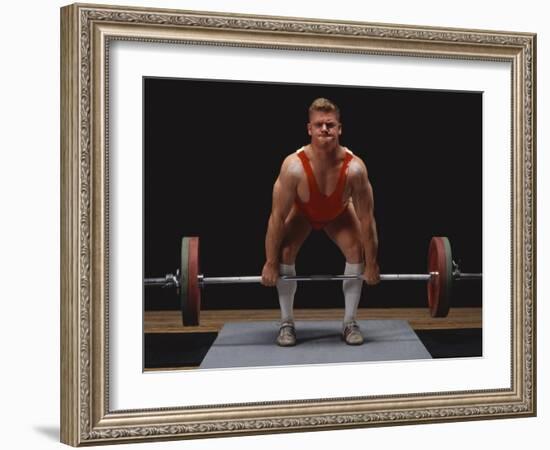 Weightlifter in Action-null-Framed Photographic Print