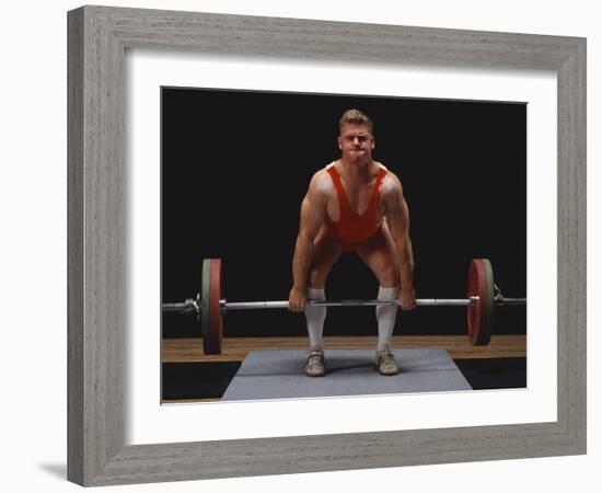 Weightlifter in Action-null-Framed Photographic Print