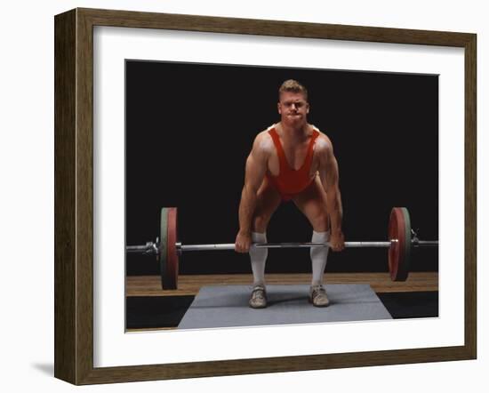 Weightlifter in Action-null-Framed Photographic Print