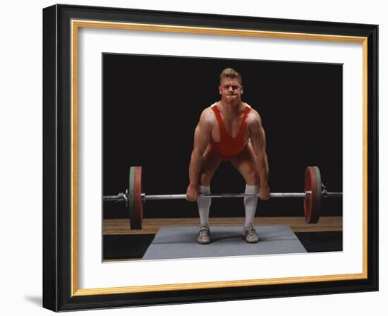 Weightlifter in Action-null-Framed Photographic Print