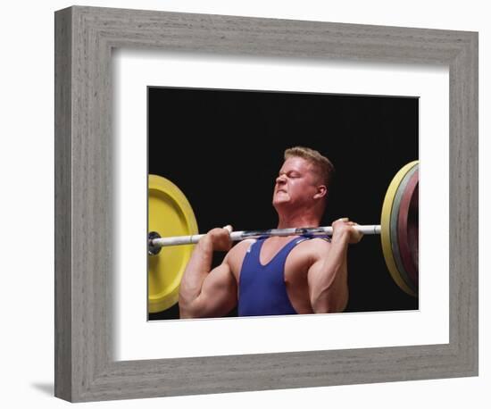 Weightlifter in Action-null-Framed Photographic Print