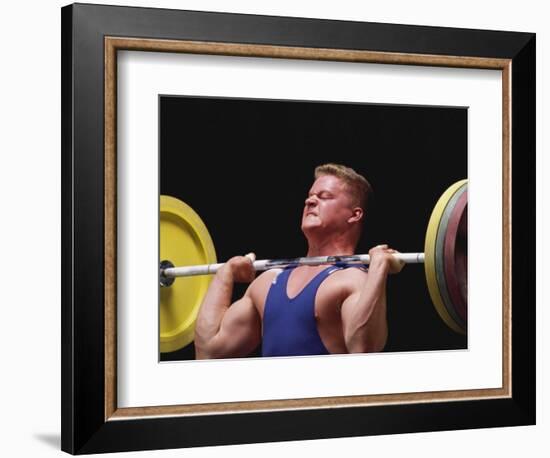 Weightlifter in Action-null-Framed Photographic Print