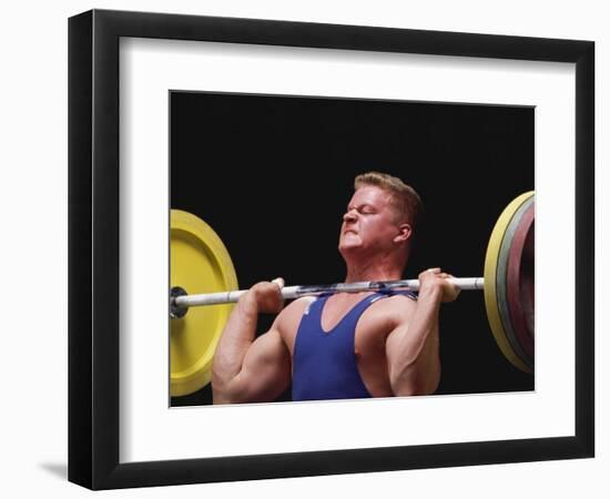 Weightlifter in Action-null-Framed Photographic Print