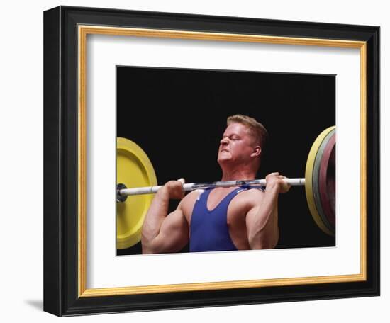 Weightlifter in Action-null-Framed Photographic Print