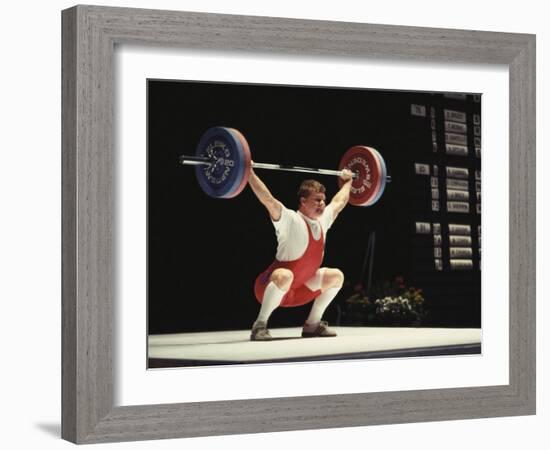 Weightlifter in Action-null-Framed Photographic Print