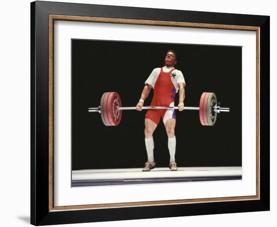 Weightlifter in Action-null-Framed Photographic Print