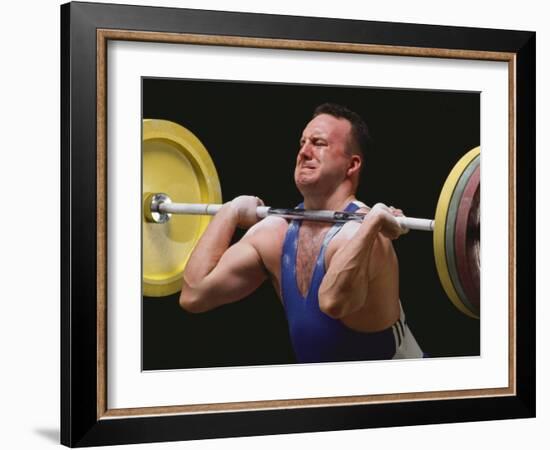 Weightlifter in Action-null-Framed Photographic Print